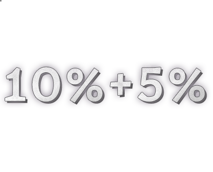 10 % + 5 %